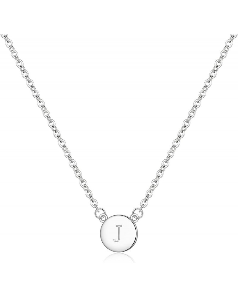 Gifts for Mom Girls Women 925 Sterling Silver Initial Necklace Double Side Round Letter Alphabet Pendant Necklace for Daily W...