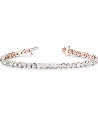 5 to 20 Carat LAB GROWN Classic Diamond Tennis Bracelet 4 Prong Ultra Premium Collection E-F SI1-SI2 Rose Gold 12.0 carats $5...