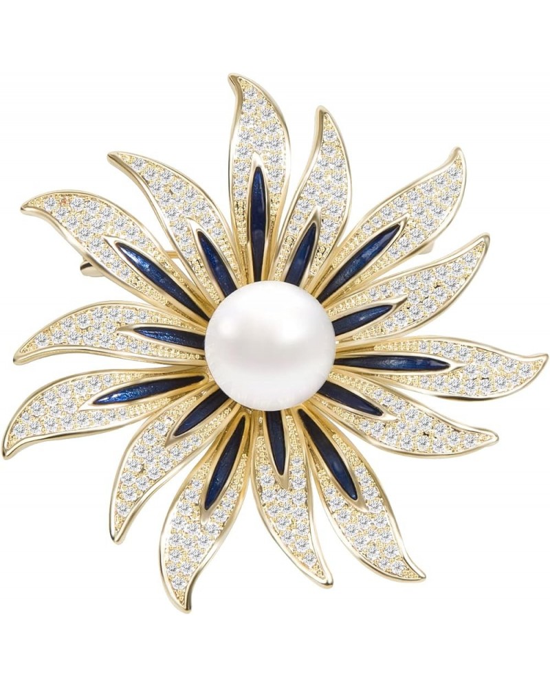 Brooches for Women Shiny Zirconia Broach Jewelry Fashion Brooch Pins Gift for Christmas Birthday Wedding Sunflower $17.81 Bro...