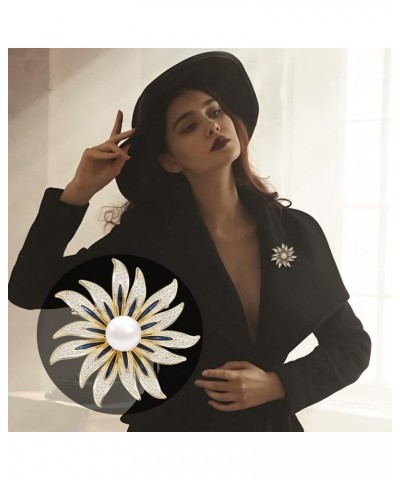 Brooches for Women Shiny Zirconia Broach Jewelry Fashion Brooch Pins Gift for Christmas Birthday Wedding Sunflower $17.81 Bro...