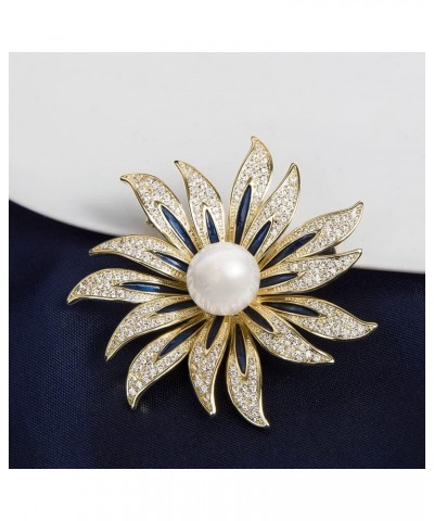 Brooches for Women Shiny Zirconia Broach Jewelry Fashion Brooch Pins Gift for Christmas Birthday Wedding Sunflower $17.81 Bro...