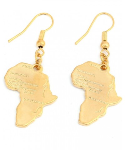 24k Gold Plated Map of Africa Continent Dangle Earring $8.54 Earrings