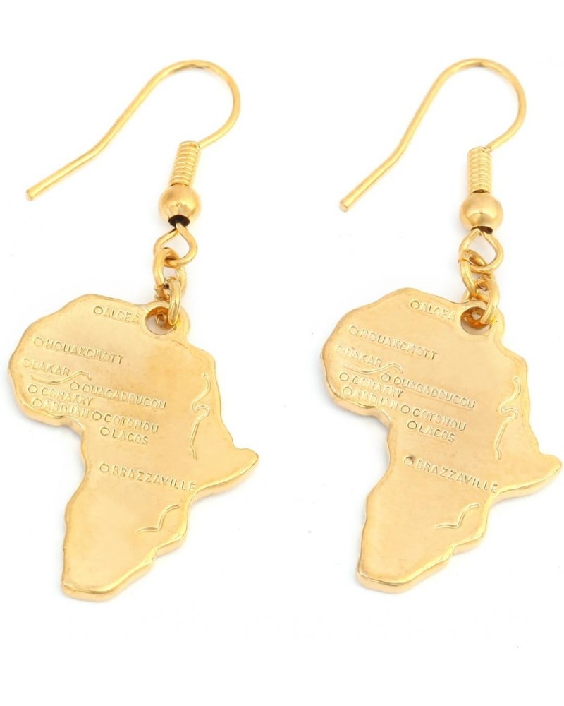 24k Gold Plated Map of Africa Continent Dangle Earring $8.54 Earrings