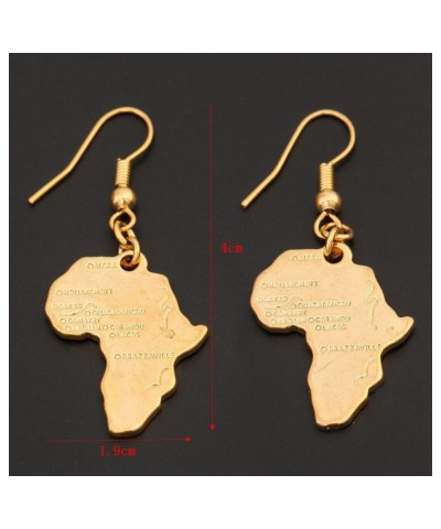 24k Gold Plated Map of Africa Continent Dangle Earring $8.54 Earrings