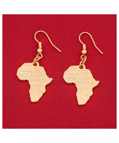 24k Gold Plated Map of Africa Continent Dangle Earring $8.54 Earrings