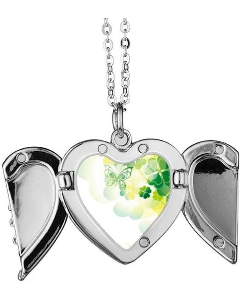 Four Clover st.Patrick's Day Angel Wings Necklace Pendant Fashion $14.57 Necklaces