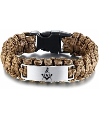 Stylish Black Masonic Bracelet for Men Women, Stainless Steel Silicone Freemason Logo Wristband for Masonry, Mason Fraternity...