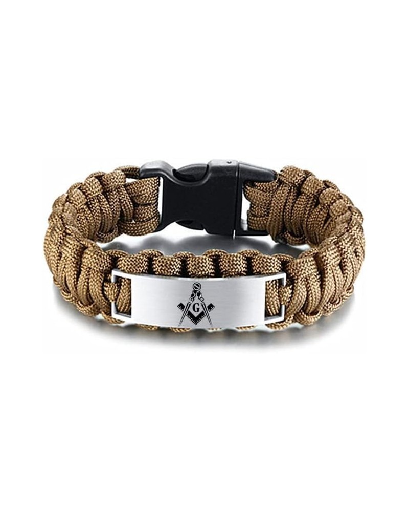 Stylish Black Masonic Bracelet for Men Women, Stainless Steel Silicone Freemason Logo Wristband for Masonry, Mason Fraternity...