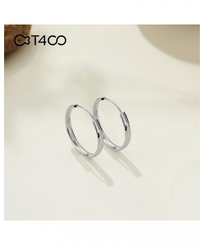 Sterling Silver Hoop Earrings for Women Textured Hypoallergenic 3mm Wide Flat Round Hoops Small to Large Diameter 25 35 45 55...