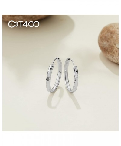 Sterling Silver Hoop Earrings for Women Textured Hypoallergenic 3mm Wide Flat Round Hoops Small to Large Diameter 25 35 45 55...