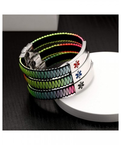 Medical ID Bracelets for Men | Medical Alert Bracelets | Braided Rope Handmade Nylon Medical Bracelets for Women, Emergency M...