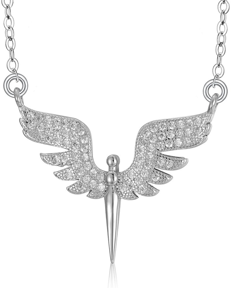 Angel Wings Necklace Cubic Zirconia Angel Wing Pendant Necklace Wings Fashion Jewelry Gift for Women Girls Mom Daughter Wife ...