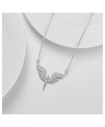 Angel Wings Necklace Cubic Zirconia Angel Wing Pendant Necklace Wings Fashion Jewelry Gift for Women Girls Mom Daughter Wife ...