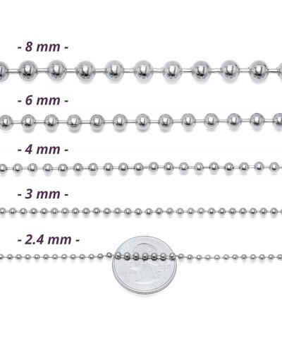 2.4mm High-Polished Stainless Steel Ball Military Necklace 36.0 Inches $17.99 Necklaces