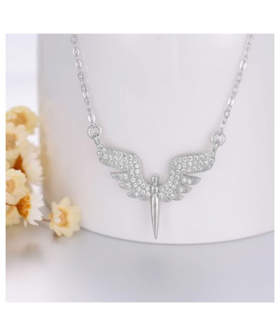 Angel Wings Necklace Cubic Zirconia Angel Wing Pendant Necklace Wings Fashion Jewelry Gift for Women Girls Mom Daughter Wife ...