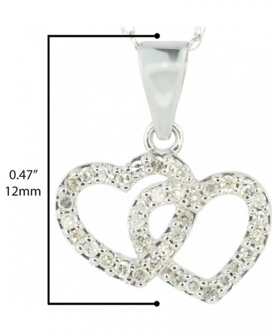 10K White Gold 1/8 Cttw Diamond Double Interlocking Hearts Pendant Necklace - 18" (H Color, I2 Clarity) $156.24 Necklaces