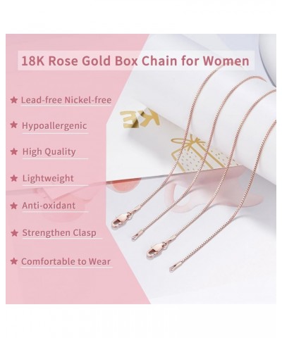 Sterling Silver 14 Inch Box Chain Necklace for Women 24 Inch Rose Gold $13.33 Others