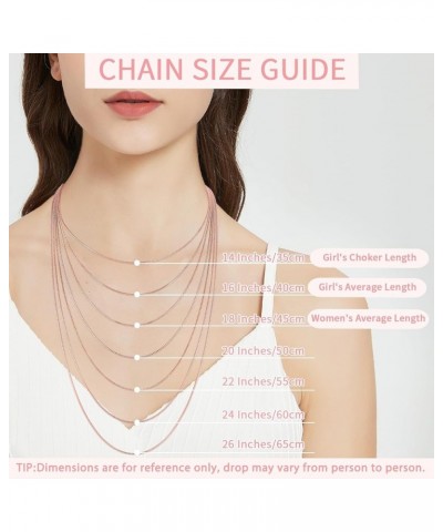 Sterling Silver 14 Inch Box Chain Necklace for Women 24 Inch Rose Gold $13.33 Others