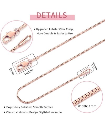 Sterling Silver 14 Inch Box Chain Necklace for Women 24 Inch Rose Gold $13.33 Others