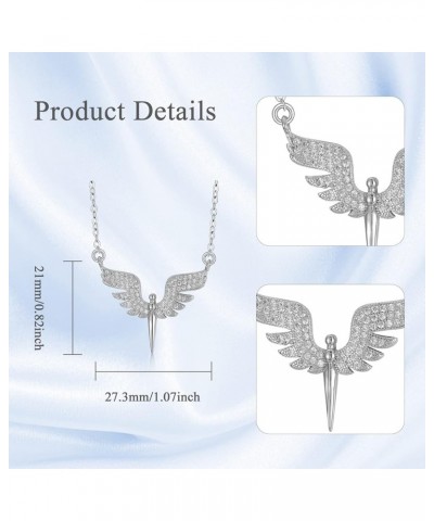 Angel Wings Necklace Cubic Zirconia Angel Wing Pendant Necklace Wings Fashion Jewelry Gift for Women Girls Mom Daughter Wife ...