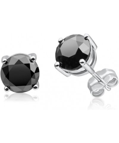 1/2-4 Carat Total Weight Princess Black Diamond Stud Earrings Platinum 2.01 carats $374.19 Earrings