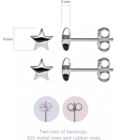 Star Earrings Star Stud Earring 925 Sterling Silver Tiny Star Earrings Silver- 2 Pairs $7.79 Earrings