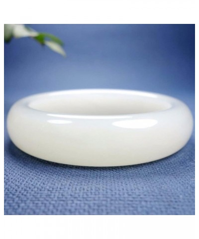 White Jade Bangle Bracelet for Women Retro Chinese Style Natural Jade Gemstone Jewelry Mother's Day Gift for Mom 58mm $17.39 ...