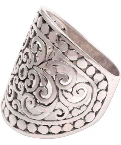 Artisan Handmade .925 Sterling Silver Band Ring Wide from Indonesia 'Memory of Bali' $19.98 Rings