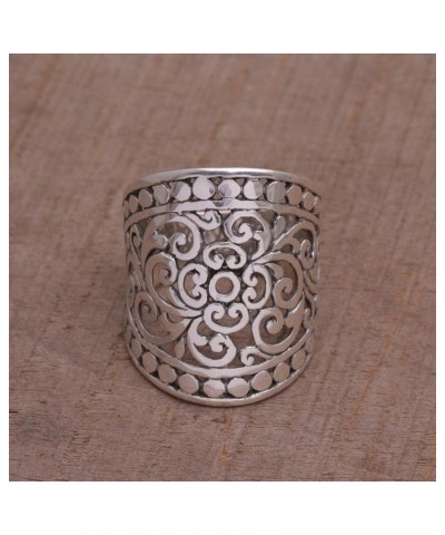 Artisan Handmade .925 Sterling Silver Band Ring Wide from Indonesia 'Memory of Bali' $19.98 Rings