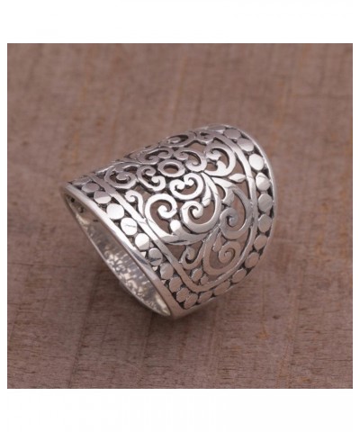 Artisan Handmade .925 Sterling Silver Band Ring Wide from Indonesia 'Memory of Bali' $19.98 Rings