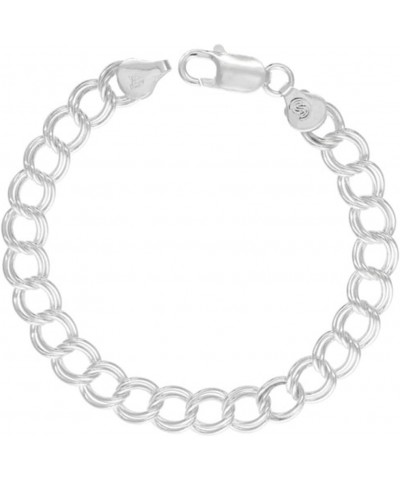 Sterling Silver Double Link Charm Bracelet Anklet Necklace 5.3mm -11 mm assorted sizes 8 mm (5/16 inch) 8.0 Inches $14.67 Bra...