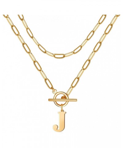 14K Gold Cuban Initial Necklaces for Women Girls | Silver Letter Chunky Chain Choker Rose Gold Necklace Gifts 01-Gold J $8.99...