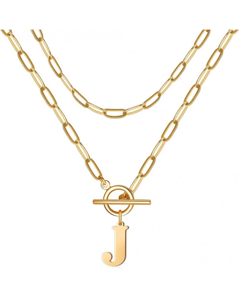 14K Gold Cuban Initial Necklaces for Women Girls | Silver Letter Chunky Chain Choker Rose Gold Necklace Gifts 01-Gold J $8.99...