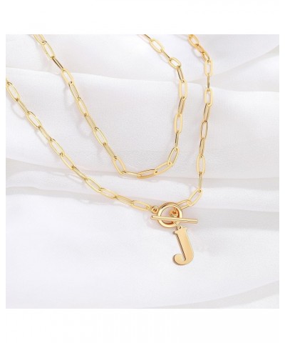 14K Gold Cuban Initial Necklaces for Women Girls | Silver Letter Chunky Chain Choker Rose Gold Necklace Gifts 01-Gold J $8.99...