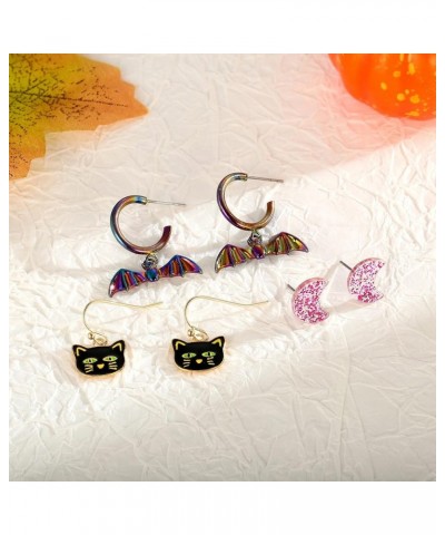 Halloween Earrings for Women Cute Pumpkin Dangle Earrings Candy Corn Earrings Fun Spider Web Witch Cat Earrings Halloween Jew...