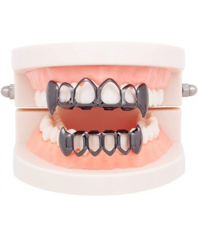 18K Gold Plated Grillz Fangs 6 Open Face Silver Plated Top & Bottom Set Gold $7.50 Body Jewelry