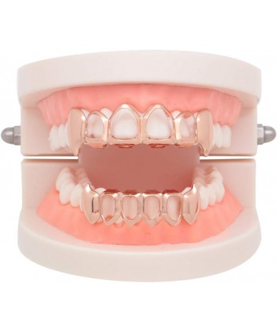 18K Gold Plated Grillz Fangs 6 Open Face Silver Plated Top & Bottom Set Gold $7.50 Body Jewelry