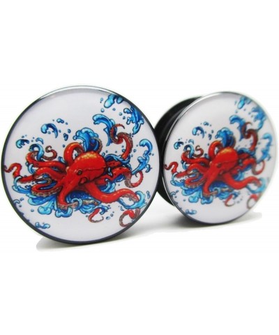 Red Octopus Ear Plugs - Acrylic Screw-On - 10 Sizes - Brand NewPair 13/16" (20mm) $9.71 Body Jewelry