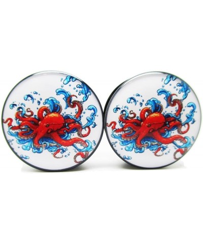 Red Octopus Ear Plugs - Acrylic Screw-On - 10 Sizes - Brand NewPair 13/16" (20mm) $9.71 Body Jewelry