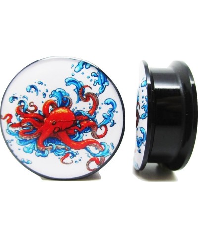 Red Octopus Ear Plugs - Acrylic Screw-On - 10 Sizes - Brand NewPair 13/16" (20mm) $9.71 Body Jewelry