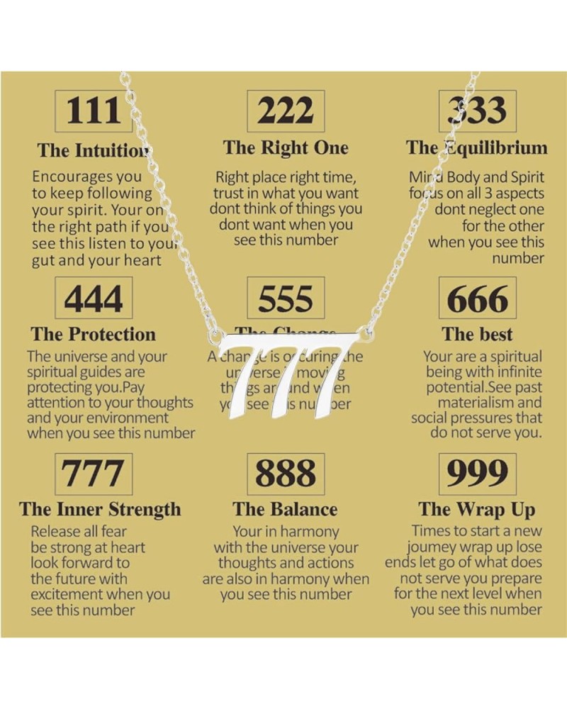 Dainty Gold Silver Plated Old English Angel Number Choker Necklace Numerology Jewelry for Women 111 222 333 444 555 666 777 8...