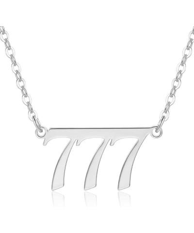 Dainty Gold Silver Plated Old English Angel Number Choker Necklace Numerology Jewelry for Women 111 222 333 444 555 666 777 8...