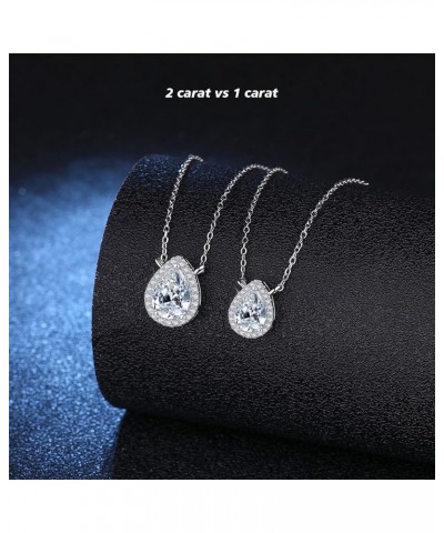 0.5 Carat-2 Carat Center Moissanite Pendant Necklaces for Women in 925 Sterling Silver, 1 Carat Center Moissanite Pendant Nec...