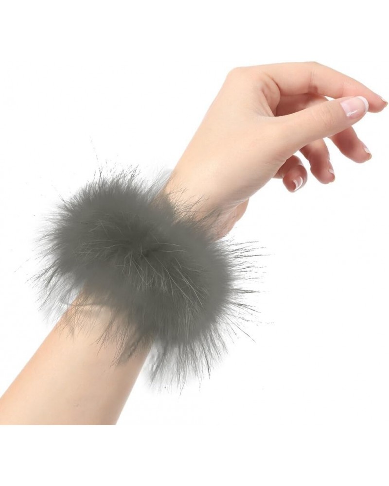 Women's Feather Slap Bracelet Snap Cuff Bracelets Fluffy Feather Cuffs Sleeves Wrist Decoration Cuff Sleeves Slap Type 20 $9....