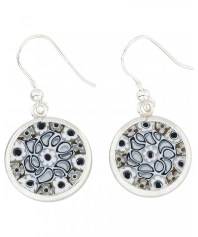 GlassOfVenice Murano Glass Millefiori Round Dangle Earrings - Silver $22.92 Earrings