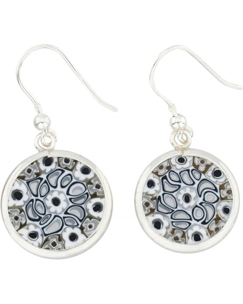 GlassOfVenice Murano Glass Millefiori Round Dangle Earrings - Silver $22.92 Earrings