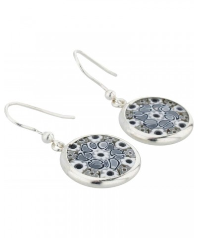 GlassOfVenice Murano Glass Millefiori Round Dangle Earrings - Silver $22.92 Earrings