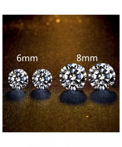 Platinum Plated Sterling Silver Stud Earrings Made with Swarovski Crystals 6mm 2.75cttw $11.07 Earrings