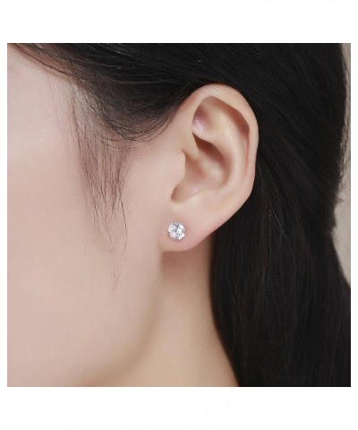 Platinum Plated Sterling Silver Stud Earrings Made with Swarovski Crystals 6mm 2.75cttw $11.07 Earrings