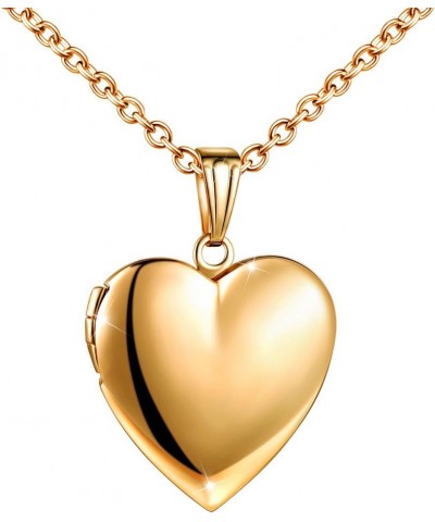 Women Photo Locket Necklace Heart Shape Locket Necklace Includes 19.7 Inch Stainless Steel Chain with Gift Box Gold $6.63 Nec...